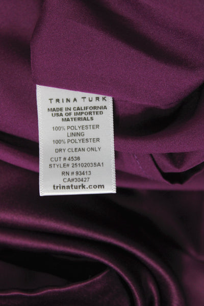Trina Turk Women Mini Skirt Purple 100% Polyester Hook & Eye Short Size 2