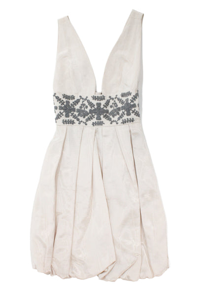 Alexandra Lind Womens Fit & Flare Dress Ivory V-Neck Size 2