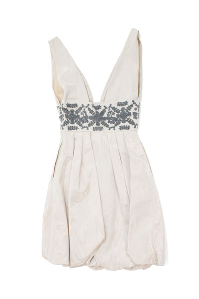 Alexandra Lind Womens Fit & Flare Dress Ivory V-Neck Size 2