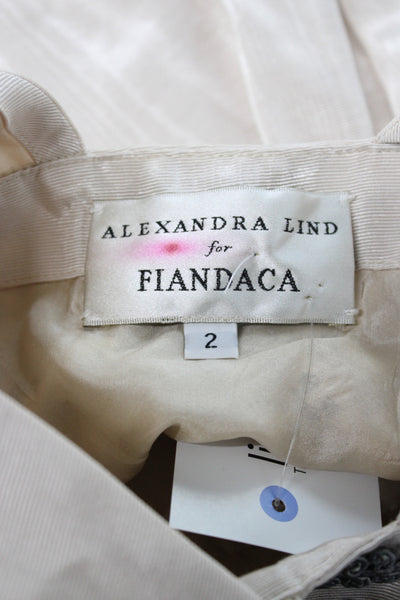 Alexandra Lind Womens Fit & Flare Dress Ivory V-Neck Size 2