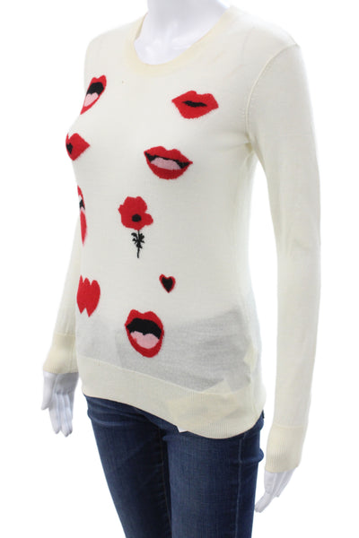 Sonia Rykiel Women Ivory Wool Pullover Sweater Long Sleeve Size XS