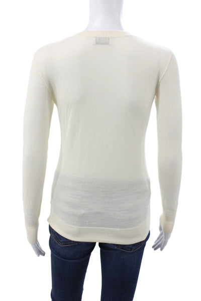 Sonia Rykiel Women Ivory Wool Pullover Sweater Long Sleeve Size XS