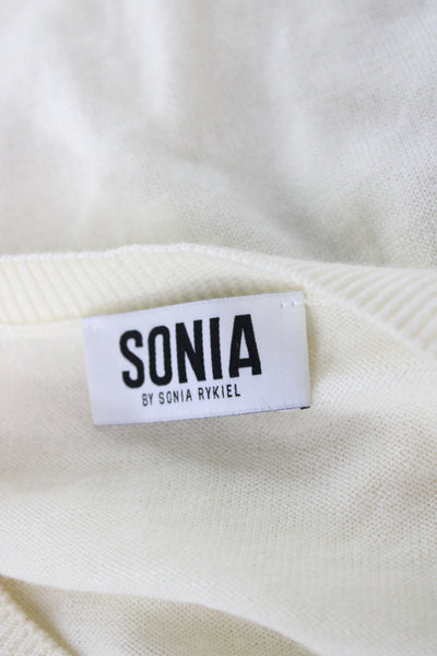 Sonia Rykiel Women Ivory Wool Pullover Sweater Long Sleeve Size XS
