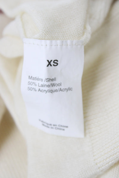 Sonia Rykiel Women Ivory Wool Pullover Sweater Long Sleeve Size XS