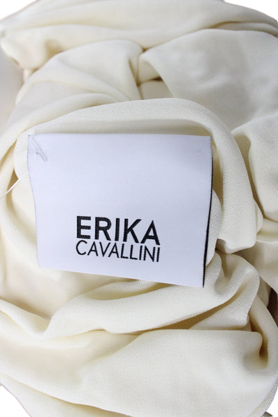 Erika Cavallini Womens Cropped Off Shoulder Blouse 3/4 Sleeve Ivory Size 38