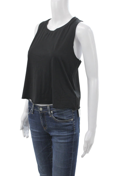 Ultracor Womens Crew Neck Sleeveless Tank Top Solid Black Size S