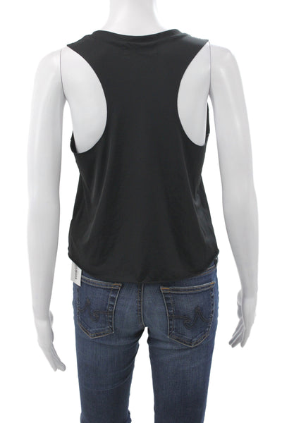 Ultracor Womens Crew Neck Sleeveless Tank Top Solid Black Size S