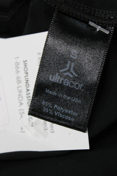 Ultracor Womens Crew Neck Sleeveless Tank Top Solid Black Size S