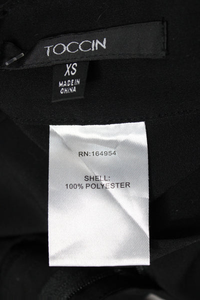 Toccin Womens Dress Pants Black Button 100% Polyester Solid Fall Size XS
