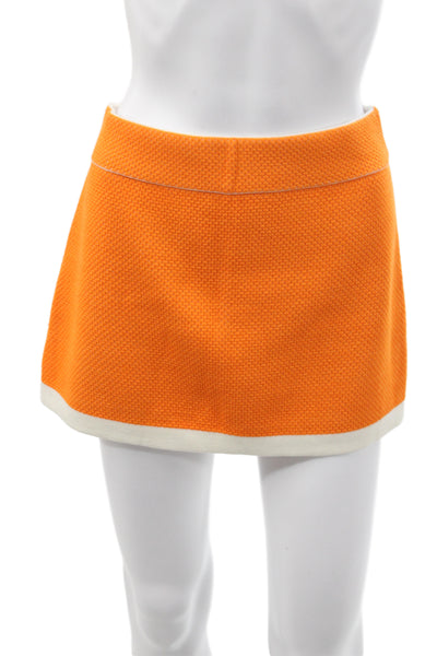 Toccin Women Hot Pants Orange Colorblock Woven Summer Size 4
