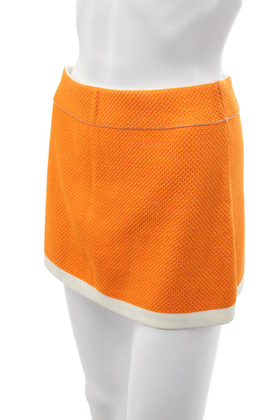 Toccin Women Hot Pants Orange Colorblock Woven Summer Size 4
