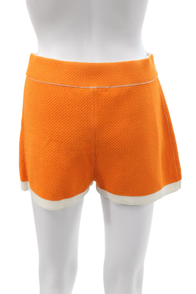 Toccin Women Hot Pants Orange Colorblock Woven Summer Size 4