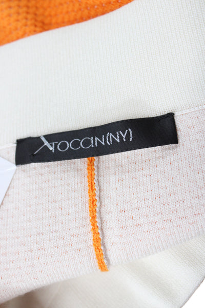 Toccin Women Hot Pants Orange Colorblock Woven Summer Size 4