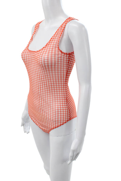 Toccin Women One Piece Gingham Scoop Neck Sleeveless Gray Size 2