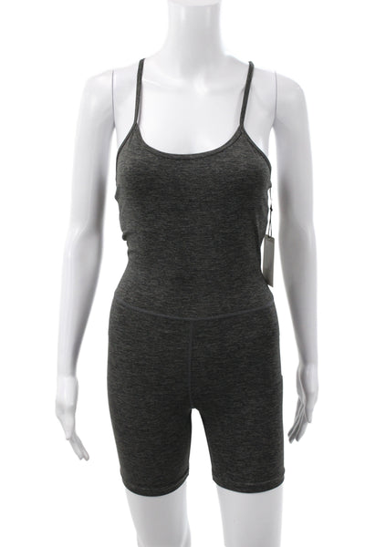 Toccin Women One Piece Gingham Scoop Neck Sleeveless Gray Size 2
