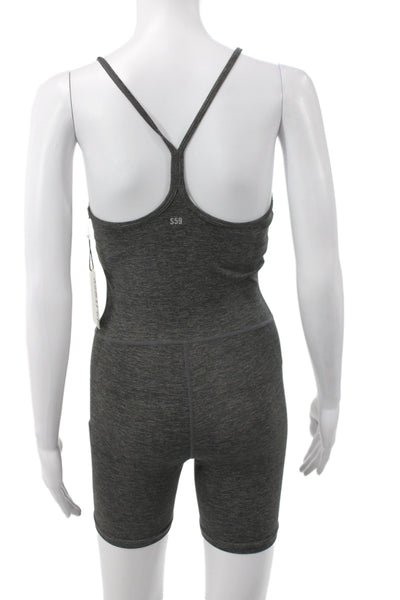 Toccin Women One Piece Gingham Scoop Neck Sleeveless Gray Size 2