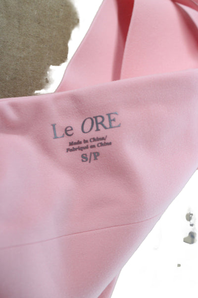 Le Ore Women Pink Athleisure Leggings Outfit Sleeveless Scoop Neck Size S