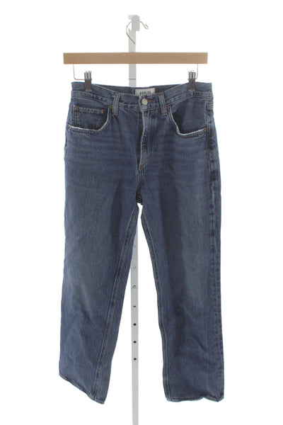 Agolde Womens Straight Jeans Blue High Rise 28 Inseam Size 26