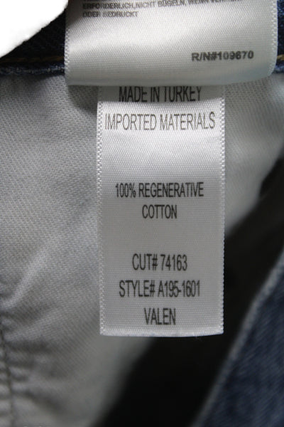 Agolde Womens Straight Jeans Blue High Rise 28 Inseam Size 26