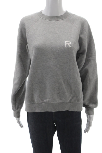 Ragdoll Womens Gray Pullover Sweatshirt Crewneck Long Sleeve Logo Size S