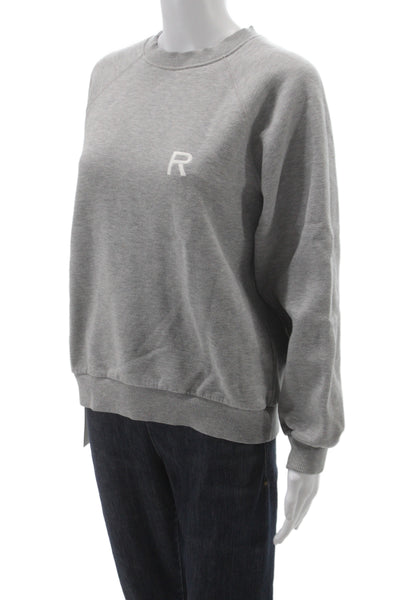 Ragdoll Womens Gray Pullover Sweatshirt Crewneck Long Sleeve Logo Size S