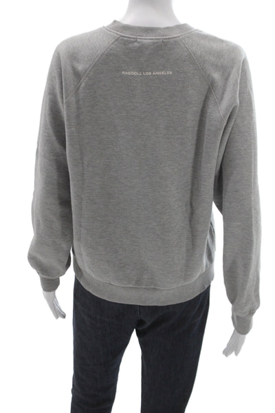 Ragdoll Womens Gray Pullover Sweatshirt Crewneck Long Sleeve Logo Size S
