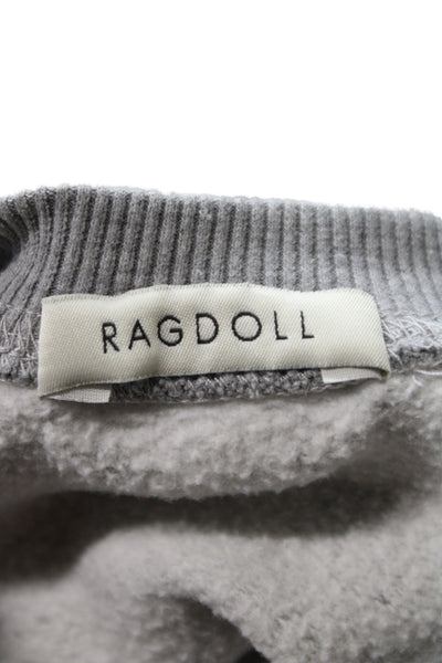 Ragdoll Womens Gray Pullover Sweatshirt Crewneck Long Sleeve Logo Size S