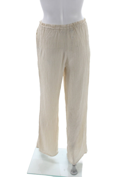 Zara Womens Beige Jogger Pants Drawstring Viscose Size XS