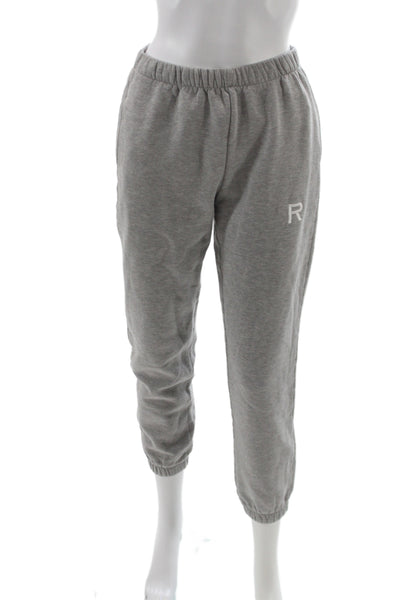 Ragdoll Women Jogger Pants Gray Pull On 65% Cotton Solid Athleisure Size S