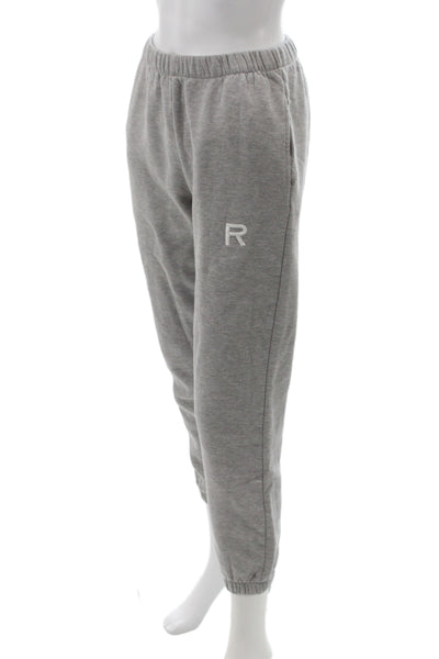 Ragdoll Women Jogger Pants Gray Pull On 65% Cotton Solid Athleisure Size S