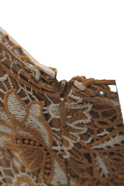 Cami NYC Women Brown Floral One Shoulder Sheath Dress Sleeveless Size 4