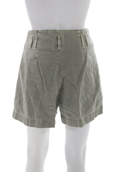 Xirena Womens Utility Cotton Green Shorts Button Size M