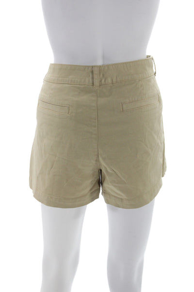 J Crew Women Chino Shorts Beige 97% Cotton Button Closure Casual Size 8