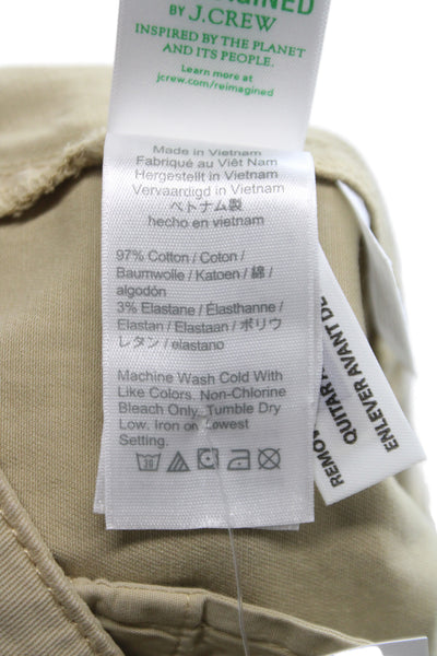 J Crew Women Chino Shorts Beige 97% Cotton Button Closure Casual Size 8