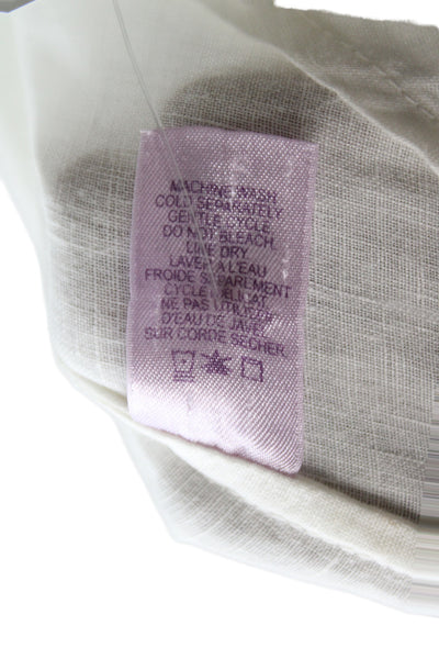 Calypso Christiane Celle Women White Linen Long Sleeve Button-Up Size S