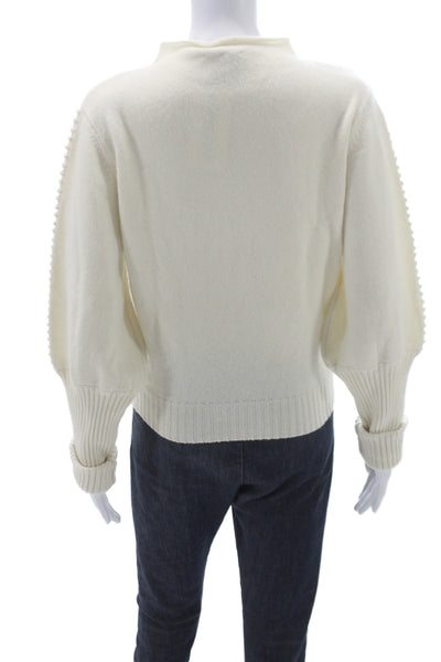 Garin Womens Pullover Cashmere Mock Neck Sweater Ivory Size M