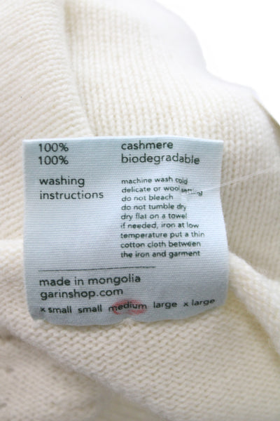 Garin Womens Pullover Cashmere Mock Neck Sweater Ivory Size M