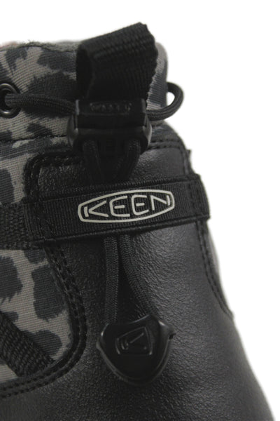 Keen Womens Animal Print Waterproof Snow Ankle Boots Grey Black Size 8