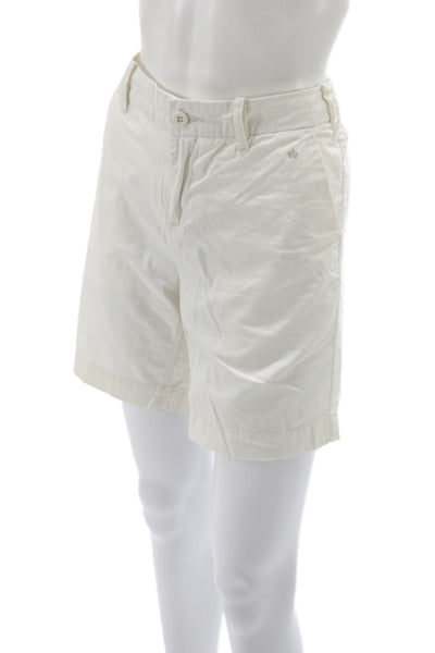G1 Men Ivory 100% Cotton Chino Shorts Button Closure Size 6