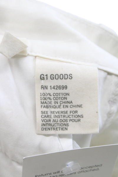 G1 Men Ivory 100% Cotton Chino Shorts Button Closure Size 6