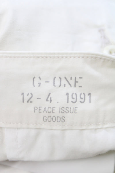 G1 Men Ivory 100% Cotton Chino Shorts Button Closure Size 6