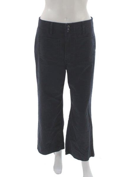 Veronica Beard Womens Cropped Black Jeans Cotton Button Size 28