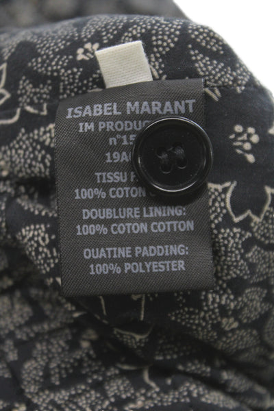 Isabel Marant Etoile Women Paperbag Shorts Gray Cotton Geometric Button Size 38