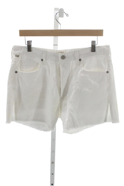 Citizens of Humanity Women Cut-Off White Cotton Shorts Size 28