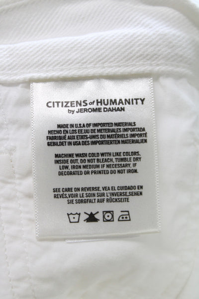 Citizens of Humanity Women Cut-Off White Cotton Shorts Size 28