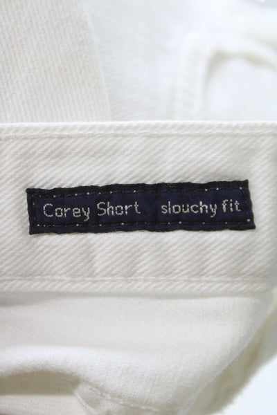 Citizens of Humanity Women Cut-Off White Cotton Shorts Size 28