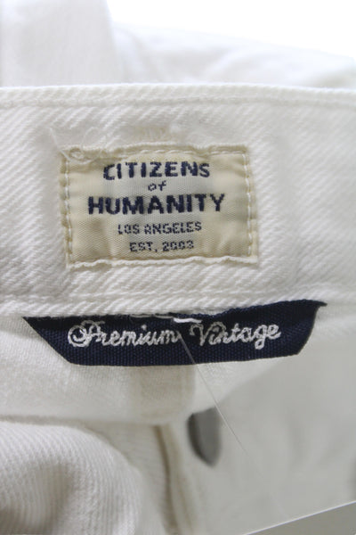 Citizens of Humanity Women Cut-Off White Cotton Shorts Size 28