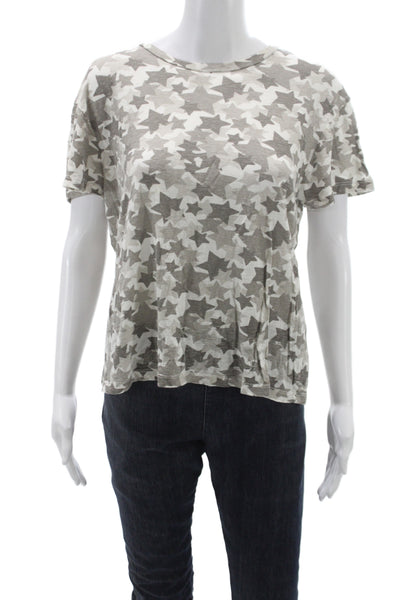 Monrow Womens Jersey T-Shirt Gray Crew Neck Short Sleeve 60% Tencel Size M