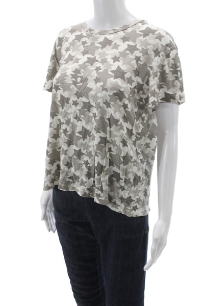 Monrow Womens Jersey T-Shirt Gray Crew Neck Short Sleeve 60% Tencel Size M