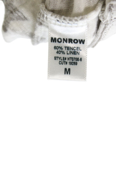 Monrow Womens Jersey T-Shirt Gray Crew Neck Short Sleeve 60% Tencel Size M